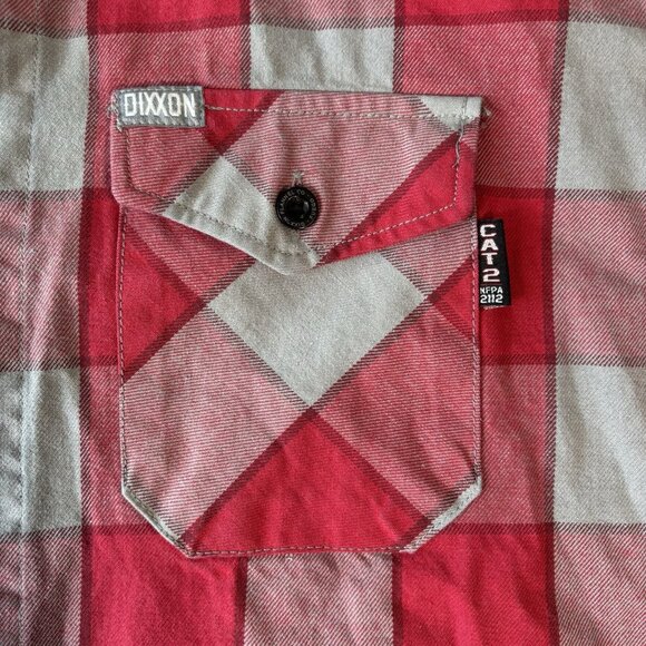 Dixxon Flannel Shirt Men XL Red Gray Plaid Fuego FR Flannel Flame Resistant Work - Picture 6 of 16